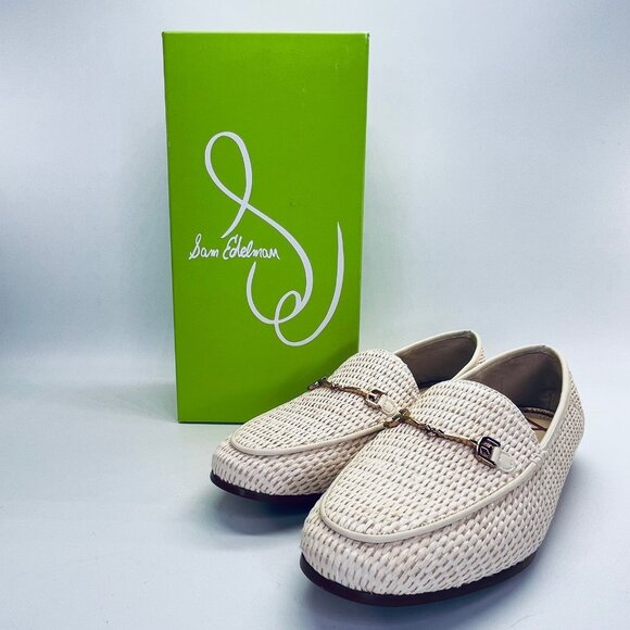 Sam Edelman Loraine Loafer Size 8.5M Linen Raffia Slip-On Flat Woven Shoe - Picture 1 of 16